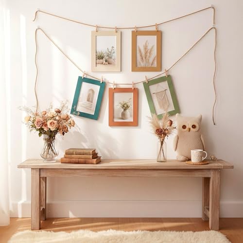 AmazingSpark 50 Pcs Paper Photo Frames 4x6 Bulk with Stands, Boho