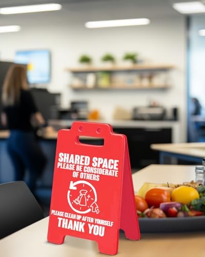 Break Room Decor Shared Space Rules Sign for Office Kitchen Bathroom
