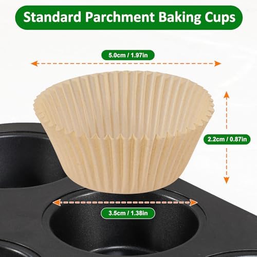 Caperci Parchment 400pcs Mini Cupcake Liners for Baking Small Muffin Liners