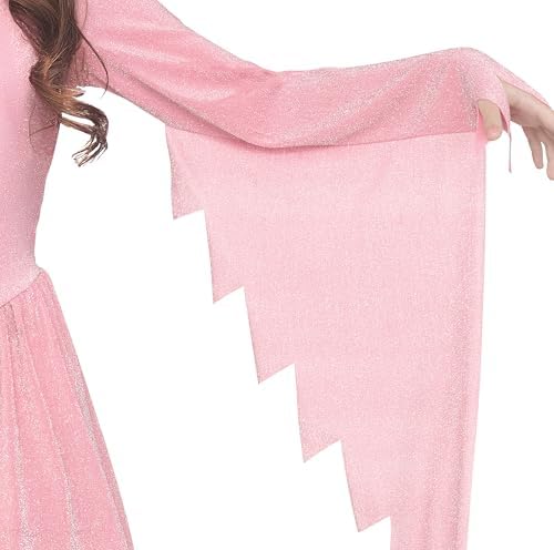 Fun World Girls' Shimmer Ghost Face Costume, Large 12-14, Pastel Pink