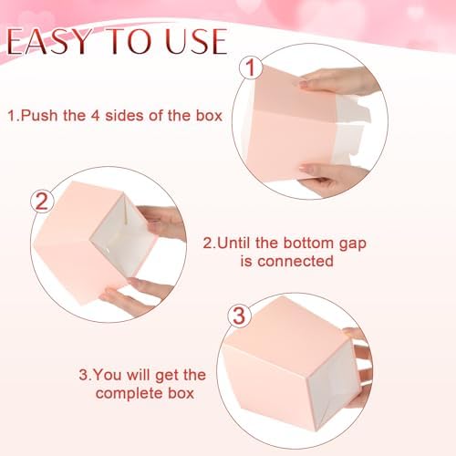 Pajean 24 Sets Pastel Party Favor Treat Boxes with Cellophane Bags & Ribbon