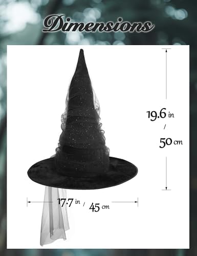 HOMELEX Witch Hat for Women, Adult Halloween Costume Hat