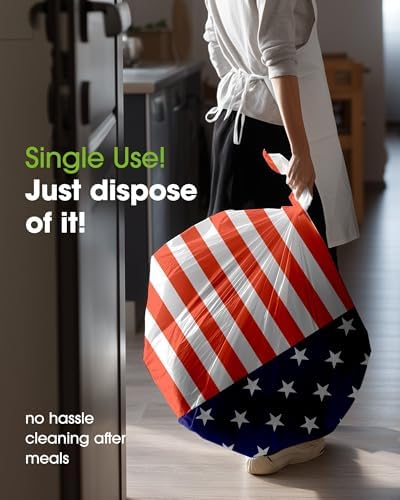Pureegg 4th July Plastic Table Cloth Disposable 8 Pack 54 x 108 Inch