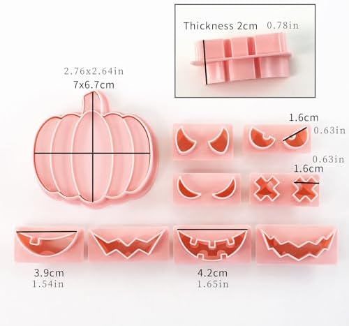 10 Pcs Mini Pumpkin Face Cookie Cutters DIY 3D Halloween Cookie Stamps