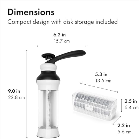 OXO Good Grips 14-Piece Cookie Press Set,Cookie Press with 12 Stainless Steel Disks and Storage Case,Holiday Baking and Everyday Treats,Essential Baking Supplies,(Pack of 2)