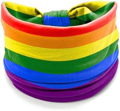 winthrop 4 Pcs Rainbow Pride Headbands for Women & Men – LGBTQ+ Love is Love Wide Stretch Hair Bands – Colorful Festival Yoga Sports Head Wraps for Gay Pride Parade & Daily Wear