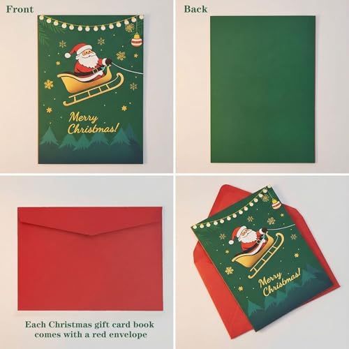 3Pc Christmas Gift Card Book for Adults,Card Gift Book with Envelopes Gifts
