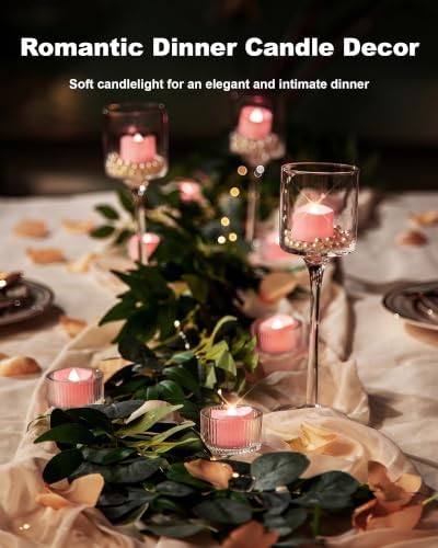 Homemory 50-Pack Pink Flameless Battery Tea Light Candles, 200+ Hours