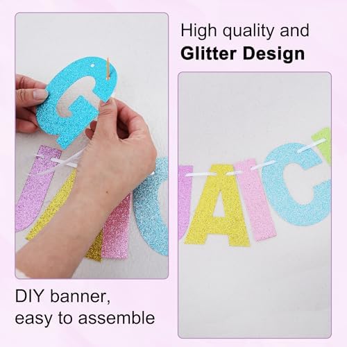 BEISHIDA Glitter Macaron 116 PCS A-Z DIY Letter Custom Banner Party Decor