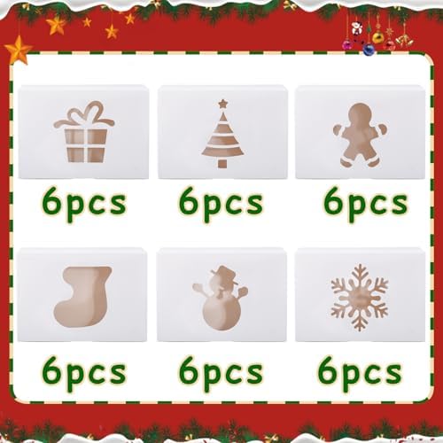 KPOSIYA 36 Pack Christmas Cookie Boxes for Gift Giving, 9x6x3 Inch White Bakery Boxes with Window, Large Holiday Cookie Tins with Lids, Small Xmas Treat Boxes for Pastry Dessert Cupcakes Packaging