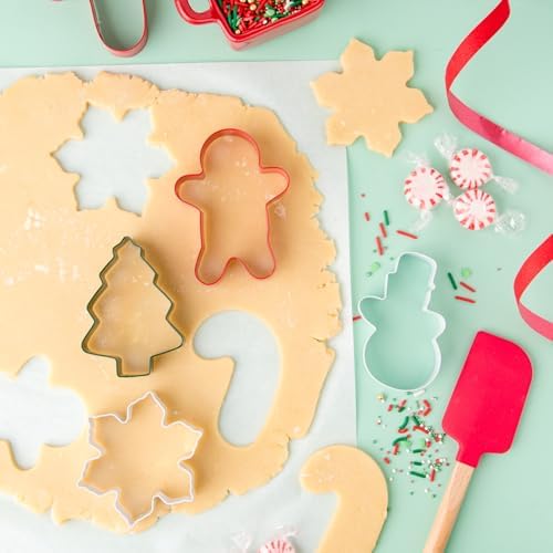 Sweets Indeed Cookie Cutters with Sprinkle Mix & Candy Eyeballs – 2 oz Sprinkles, Food-Safe Cookie Cutters, Baking & Decorating Kit (Christmas)