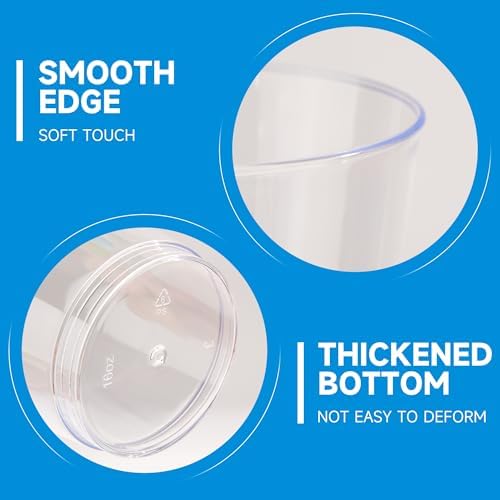 RACETOP 16 oz 200 Pack Disposable Plastic Cups, Disposable Clear Plastic Cups for Parties, Weddings, Gatherings, and Festival Events