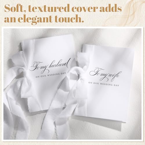 Ngrowtic 2 Set Wedding Vow Books to My Husband Wife, White
