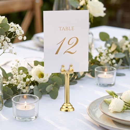 24 PC Gold Table Number Holder Metal 3.15 in Place Card Holder