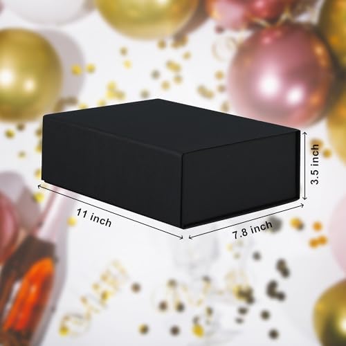 Tlpmsk Black Gift Boxes With Lids,11×7.8×3.5 Inch,Magnetic Box for Present