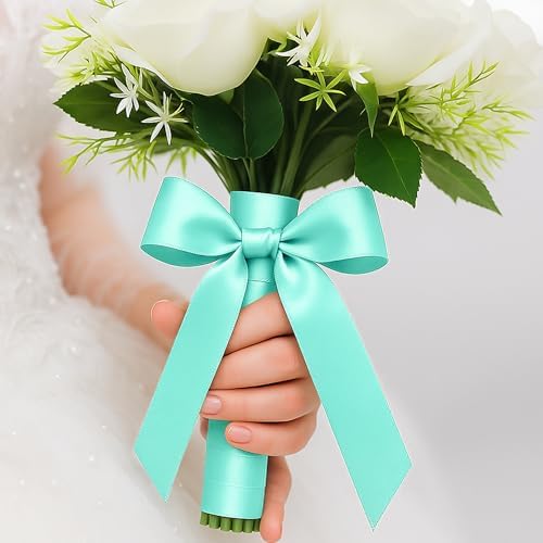 1 1/2 in 30 Yards Mint Blue Ribbon for Gift Wrapping Easter Birthday Decor