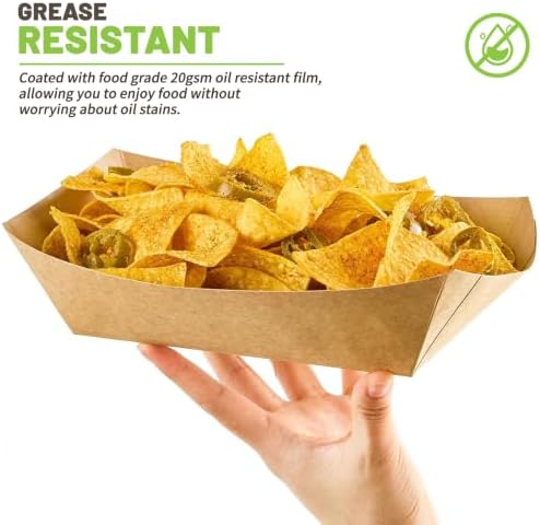 ZORRITA 100 Pack 5 LB Extra Large Paper Food Trays