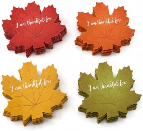 100 Pcs Thankful for Leaves Place Cards Thanksgiving Table Name Settings