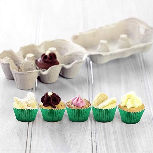 Green Foil Cupcake Liners,GOLF 100 Pack Metallic Baking Cups Standard Size
