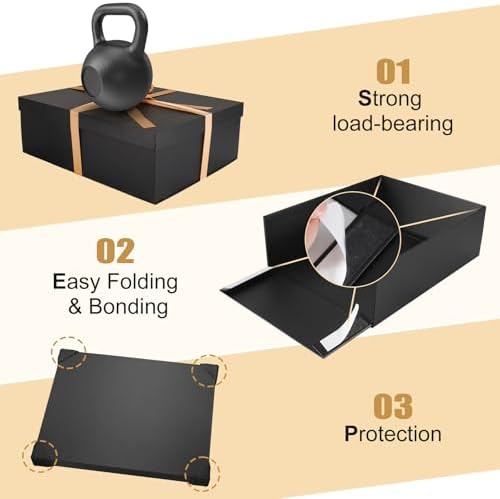 Gift Box, 16.5x13x5.5 inches Large Black Gift Boxes with Lids for Presents