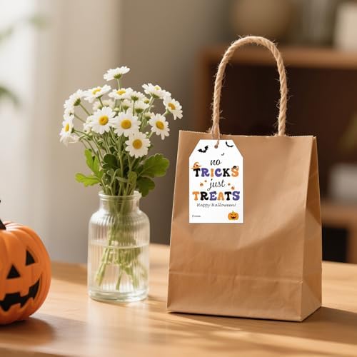 Alynta Halloween Tags with String 50Pcs Happy Halloween Paper Gift Tags