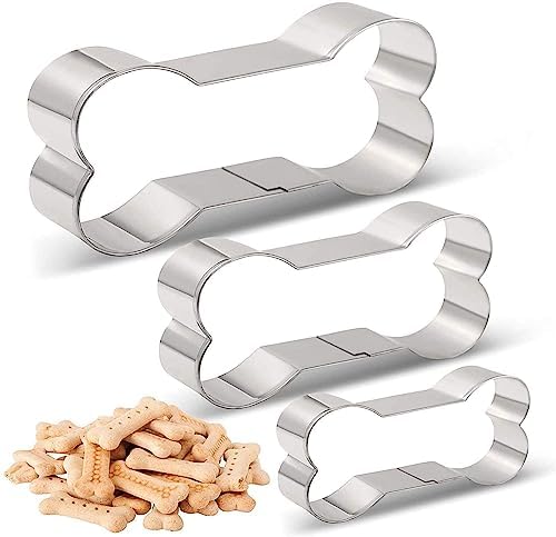 Dog Treats Cookie Cutters,Dog Bone Shape Cookie Cutters set Stainless Steel Biscuit Mold for Dog Cat Homemade Treats
