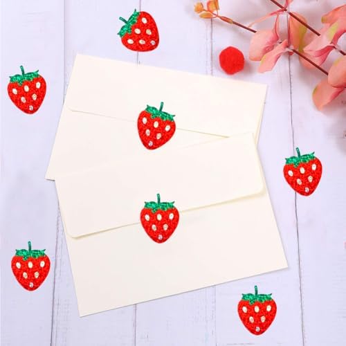 500Pcs Holographic Strawberry Stickers for Kids 1in Laser Waterproof Sticker Roll Red Strawberry Self-Adhesive Sticker Rolls for Bottle Scrapbook Journal Envelope Decorations