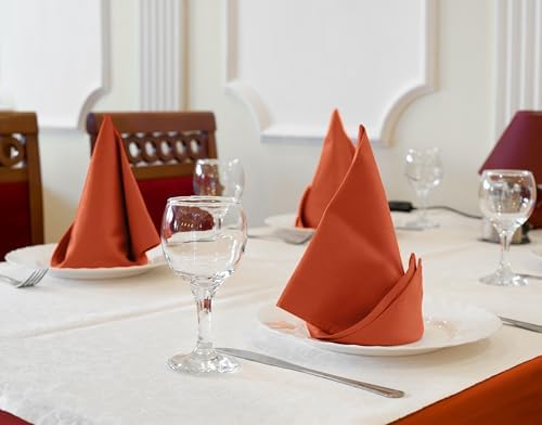 Utopia Kitchen Cotton Blend Orange Cloth Napkins [12 Pack, 18x18 Inch]