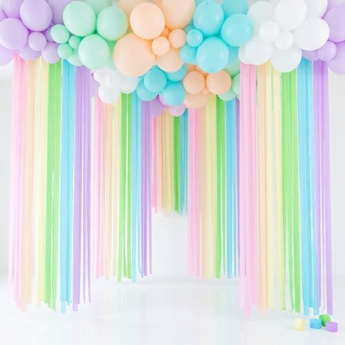 BEISHIDA 6 Rolls Pastel Crepe Paper Streamers for Birthday Wedding Party Decorations Bachelorette Bridal Shower Baby Shower piñatas DIY Craft Paper(492 Ft)