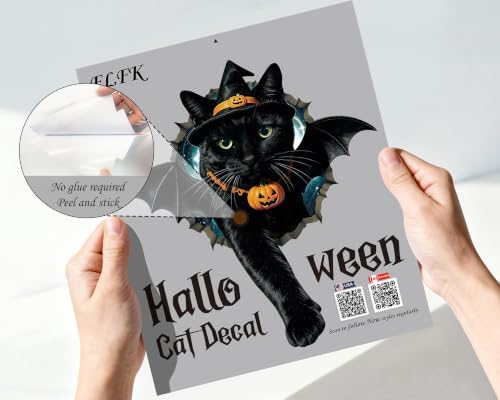 FLFK Peel and Stick Decals Black Cat in Halloween Costume