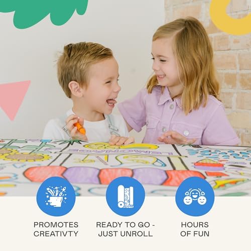 Tiny Expressions 3-Pack Large Holiday Coloring Tablecloth for Kids