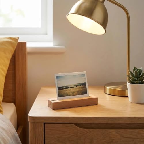 Worown 12 Pack Natural Wood Place Card Holders, Wooden Table Number Holder, Wooden Photo & Menu Stands for Wedding, Banquet, Party Home Decoration (4.1 X 1.2 X 0.6 Inch)