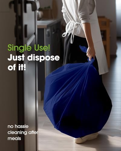 Pureegg Plastic Table Cloth Disposable 84 Inch Round 10 Pack, Navy Blue
