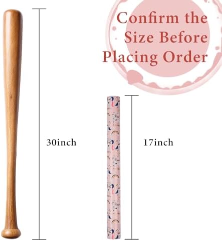 MAYPLUSS Christmas Wrapping Paper Roll - 17 Inch X 33 Feet - Fairytale Christmas Baby Pink Unicorn, Snow, Santa Claus, Rainbow Design Girl Holiday Winter Gift Wrap for Baby Shower, Party & Wedding