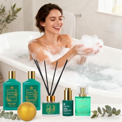 35 Pcs Gifts for Women, Eucalyptus Bath & Body Gift Basket, Self-Care Set