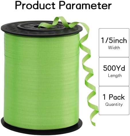BEISHIDA 500 Yards Matte Green Ribbon Curling Crimped Ribbon Balloon String Ribbons for Gift Wrapping Ribbon for Birthday Party Festival Art Craft Decor Florist Flowers Decoration