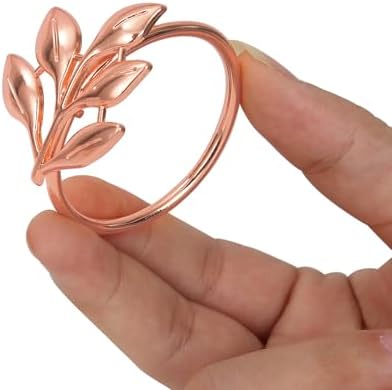 KPOSIYA Rose Gold Napkin Rings Set of 12 for Thanksgiving