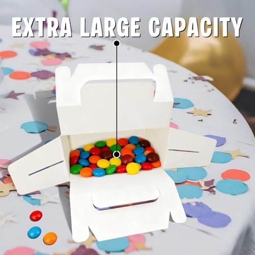BGFMVS 12 Pack Red Polka Dot Party Favor Boxes, Gable Treat Boxes