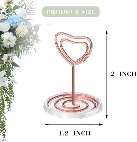 20 Pack Rose Gold Table Number Holders with Stable Base