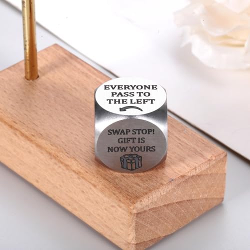 Christmas Dice Games for Family Night Santa Swap Gift Exchange Dice for Women Men Christmas Stocking Stuffers for Teens White Elephant Gift Party Games Dices Holiday Party Favors 1.6x1.6cm