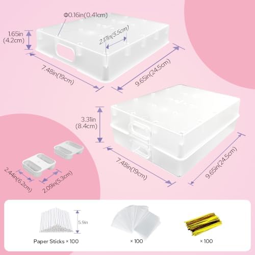 2 Pack Cake Pop Stand, 20 Holes(Clear)
