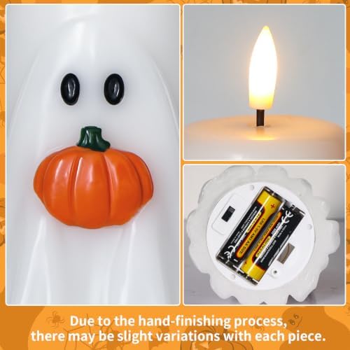 GenSwin Halloween Ghost Flameless Candle Remote Battery Operated Candle
