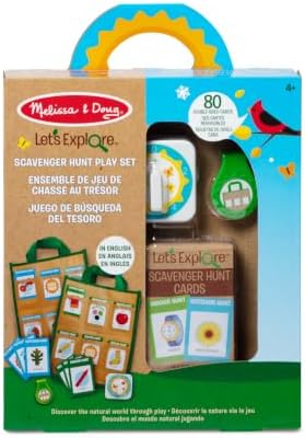 Melissa & Doug Let’s Explore Indoor/Outdoor Scavenger Hunt Play Set – 80 Double-Sided Cards