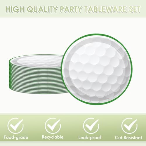 40 PCS Golf Party Decorations,Fun Golf Party Supplies Set Include Disposable Paper Plates and Napkins,Golf Ball Sports Themed Decorations Sports Events Birthday Party Baby Shower,Serve 20