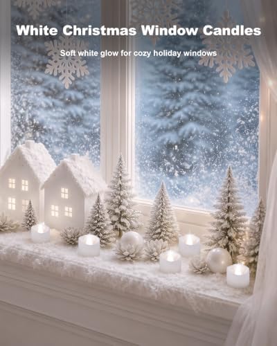Homemory 50-Pack Flameless Tea Lights Candles Battery Operated, 200+ Hours