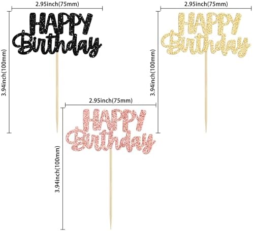 Gyufise 36Pcs Happy Birthday Cupcake Toppers & Picks - Baby Shower & Anniversary Party Supplies