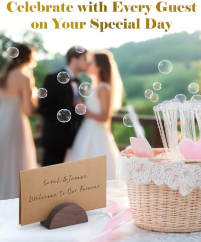 Uniclife 24 Pcs Wooden Place Card Holders for Table, Table Number Holders