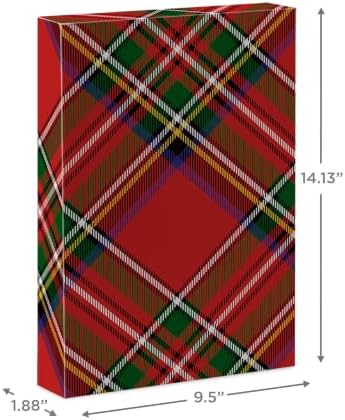 Hallmark Medium Christmas Gift Boxes with Lids (12 Shirt Boxes, 3 Designs: Blue, Green, Red Plaid, Black Buffalo Check) for Christmas, Hanukkah, Birthdays, Father's Day