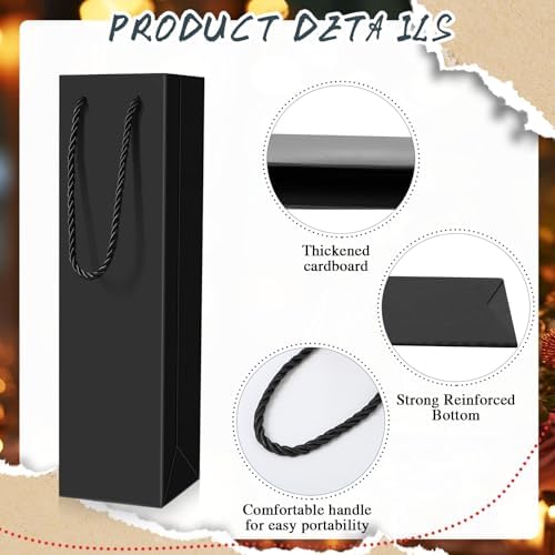 Fulmoon 80 Pack Wine Gift Bag Bulk, 4"x3.5"x14" Wine Bag, Multicolor