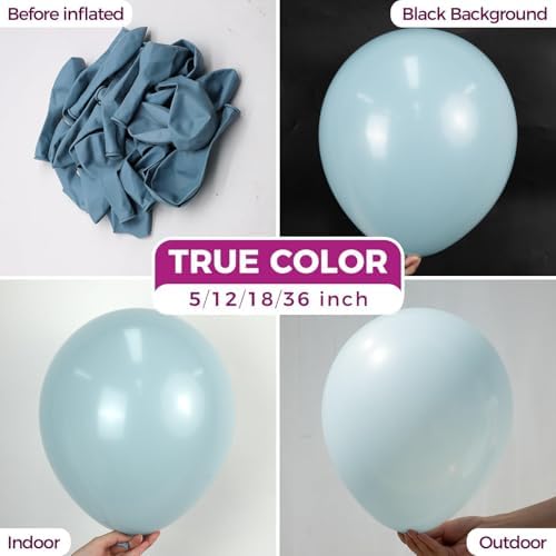 Bezente Dusty Blue Latex Matte Party Balloons 150 Pack 5 inch Small